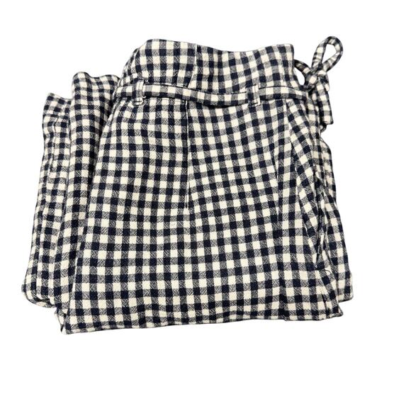 Abercrombie & Fitch Pants - Abercrombie & Fitch Pants Womens Small Blue White Coastal Gingham Linen Blend
